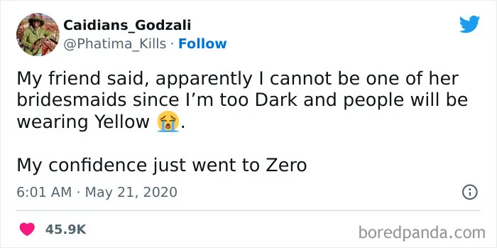 I Mean... Sounds Kinda Like A Racist/Colorist Bride Here. Thoughts?