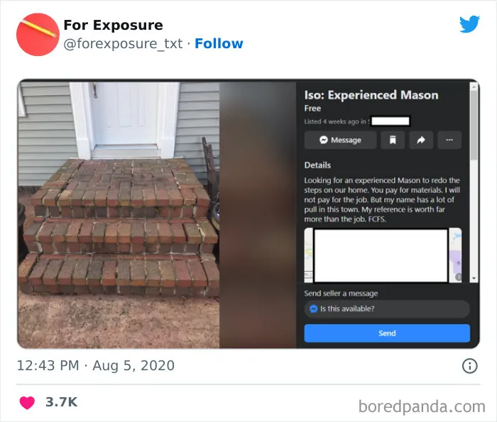 "For Exposure": 40 Screenshots Of Choosing Beggars Caught In Action When It Came To Paying For Services They Asked For