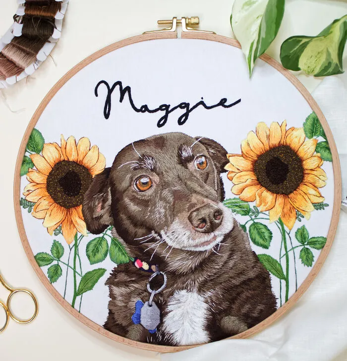 62 Lifelike Pet Portraits That I Create With The Help Of Embroidery