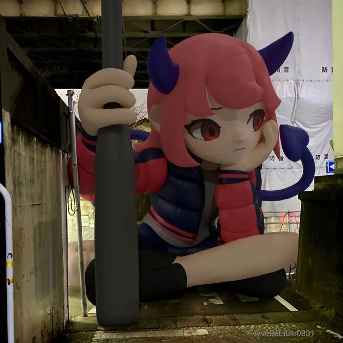 21 Giant Inflatable Female Anime Characters Digitally Placed In The City By This Japanese Artist Look Incredibly Realistic