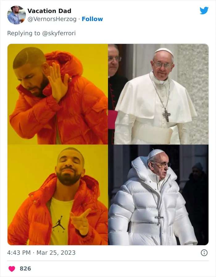 30 Of The Funniest Reactions And Memes To The Pope’s AI-Generated “Drip”
