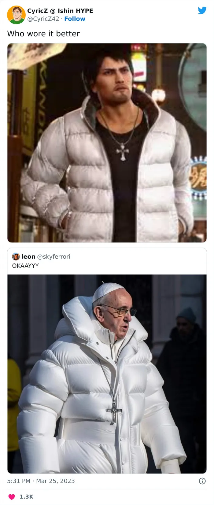 30 Of The Funniest Reactions And Memes To The Pope’s AI-Generated “Drip”