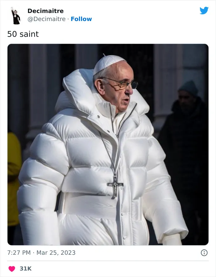 30 Of The Funniest Reactions And Memes To The Pope’s AI-Generated “Drip”