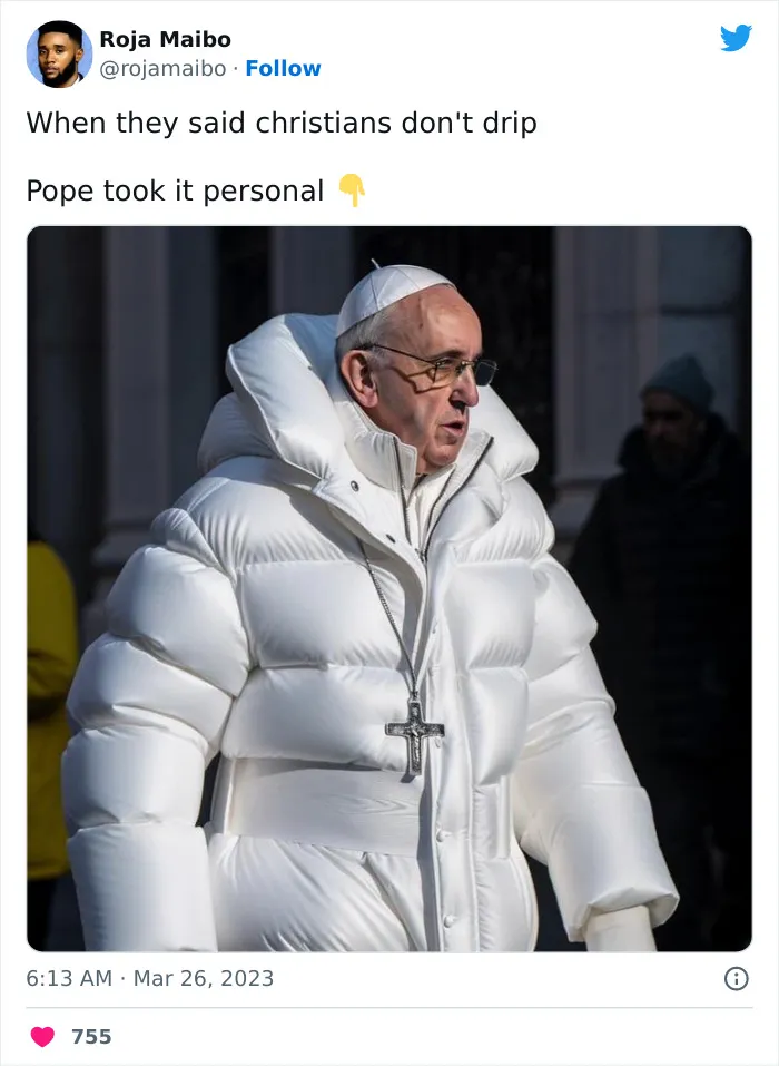 30 Of The Funniest Reactions And Memes To The Pope’s AI-Generated “Drip”