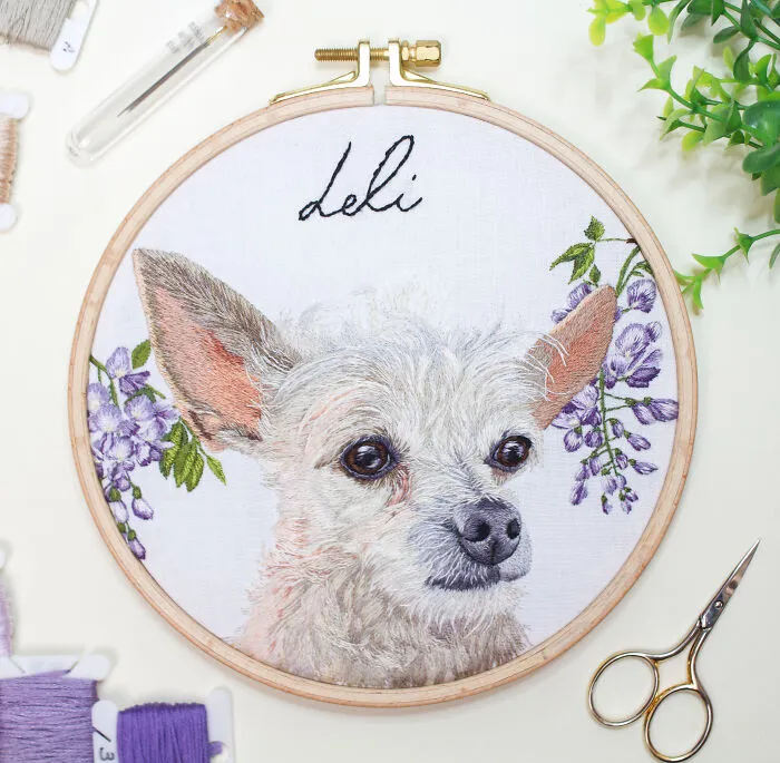 62 Lifelike Pet Portraits That I Create With The Help Of Embroidery