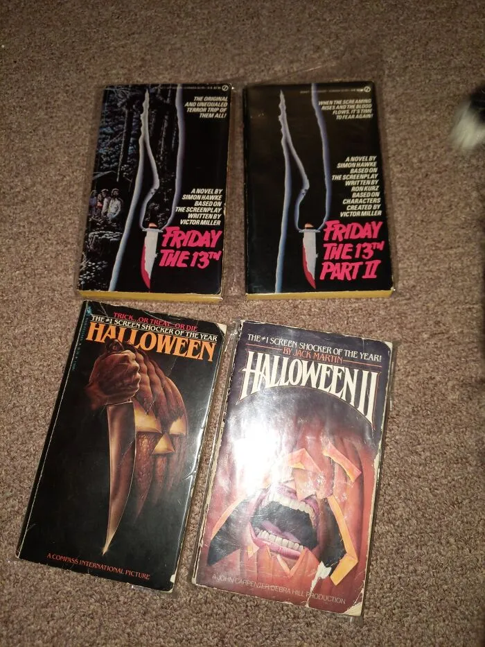 I Collect Movie Tie-In Books Particularly Horror Tie-Ins, But Anything Interesting. These Four Books Combined Are Worth @$1000, But My Pride And Joy Is A Novelization Of Clue Because It's Super-Rare And Has A Fourth Ending