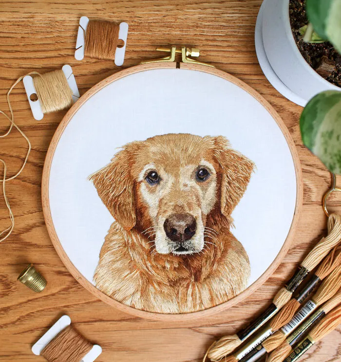 62 Lifelike Pet Portraits That I Create With The Help Of Embroidery