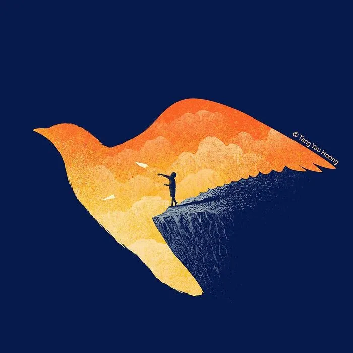 30 Ingeniosas ilustraciones que aprovechan el espacio negativo, por Tang Yau Hoong