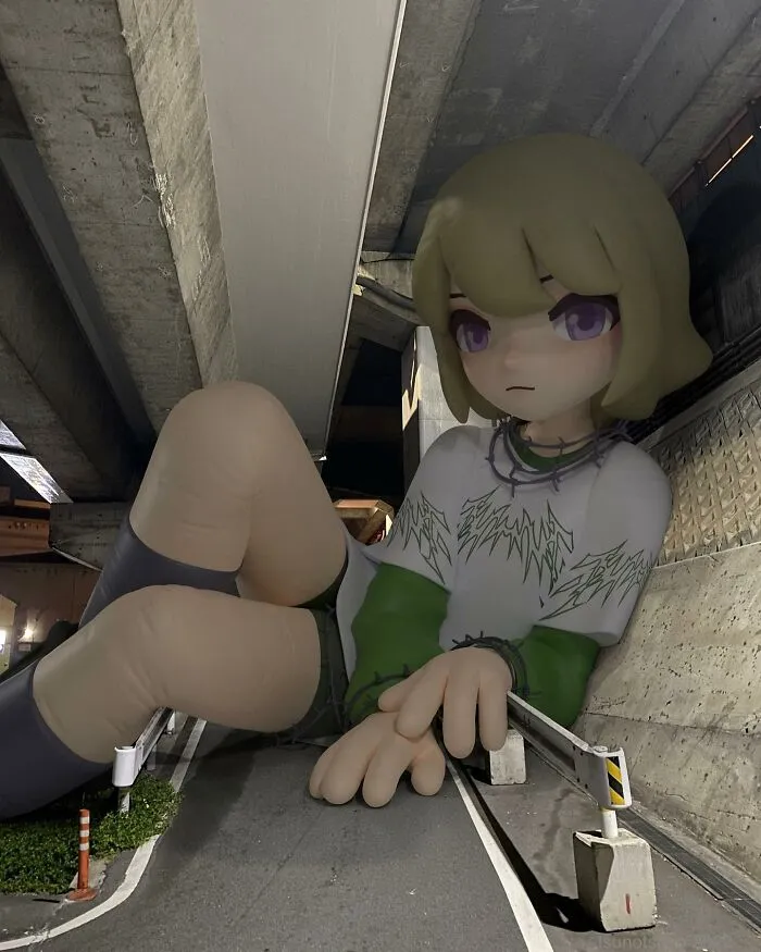 21 Giant Inflatable Female Anime Characters Digitally Placed In The City By This Japanese Artist Look Incredibly Realistic