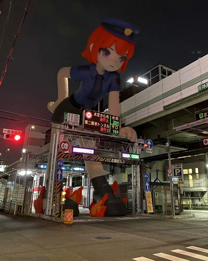 21 Giant Inflatable Female Anime Characters Digitally Placed In The City By This Japanese Artist Look Incredibly Realistic