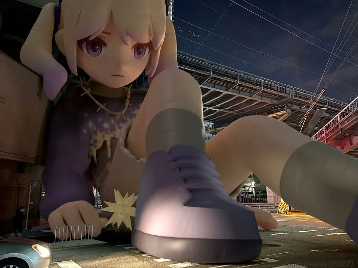 21 Giant Inflatable Female Anime Characters Digitally Placed In The City By This Japanese Artist Look Incredibly Realistic