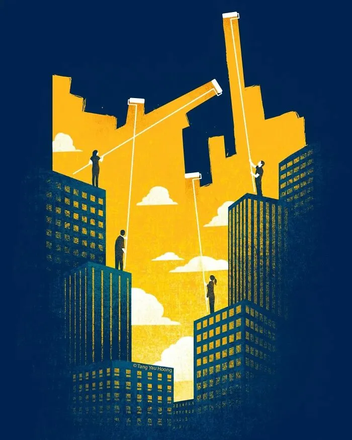 30 Ingeniosas ilustraciones que aprovechan el espacio negativo, por Tang Yau Hoong