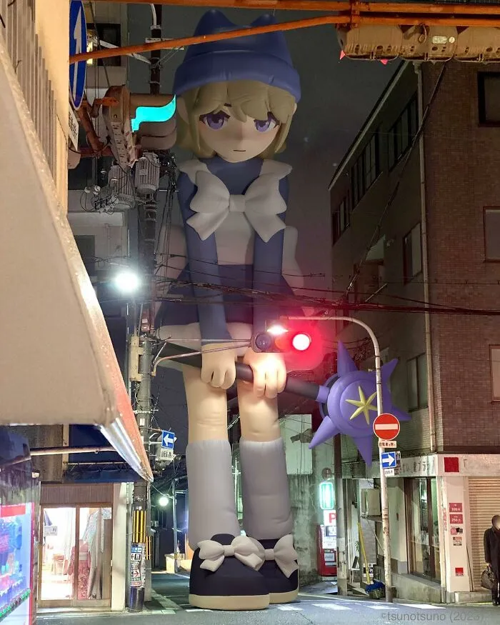 21 Giant Inflatable Female Anime Characters Digitally Placed In The City By This Japanese Artist Look Incredibly Realistic