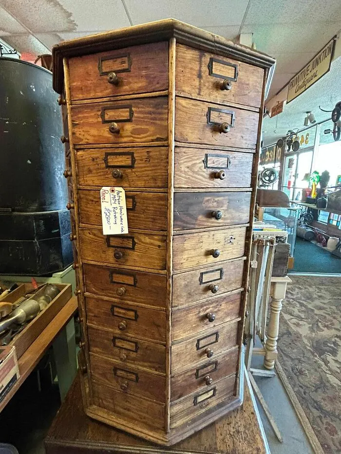 Rotating Hardware Cabinet From 1904.  Looking For A Good Home At Henley’s In Concord, Ca