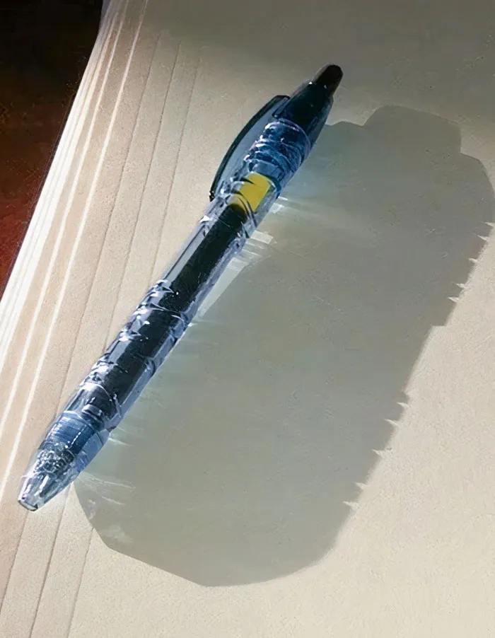 Pen Made Of Recycled Water Bottles Casts A Shadow Of A Water Bottle