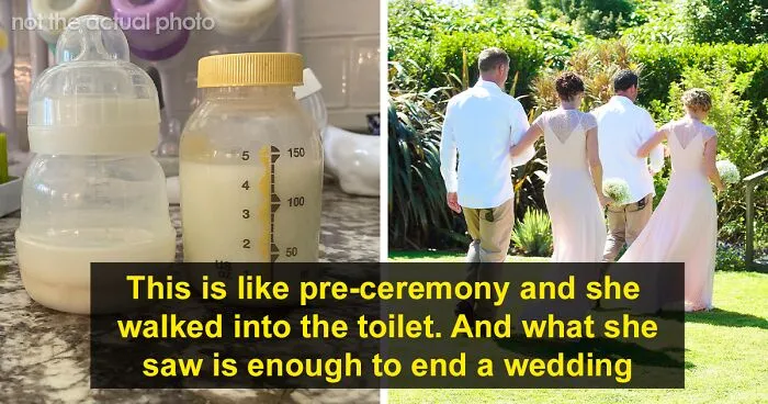Bride Needs To Use The Bathroom Before The Ceremony, Walks In On Her Husband Being Breastfed By His Mom