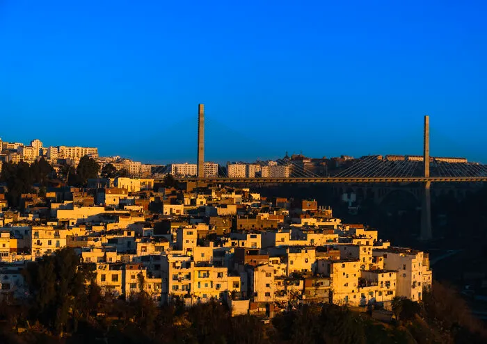 View Of The Town And Salah Bey Viaduct, North Africa, Constantine, Algeria