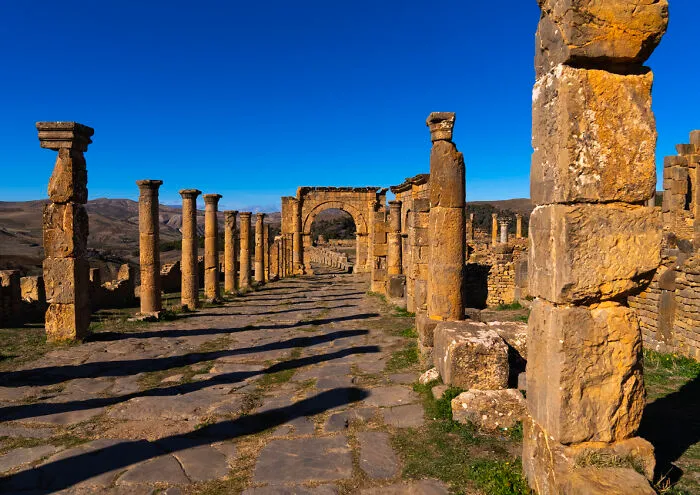 Cardo In The Roman Ruins Of Djemila, North Africa, Djemila, Algeria