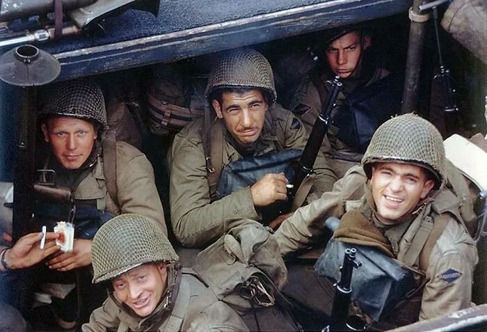 Pictured Above Are Us Army Rangers Awaiting The Invasion Signal Of Northern France, Also Known As Normandy, In A Landing Craft At An English Port During June Of 1944