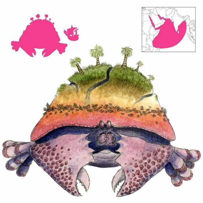 The Saratan (Also Incorrectly Known As Zaratan), Literally “Crab”, Is A Gigantic Sea-Going Crustacean Described By Al-Damiri. It Pretends To Be An Island, And When Sailors Land On It, It Sinks And Drowns Them