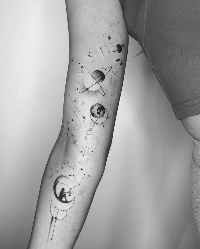 Space Details Arm Tattoo
