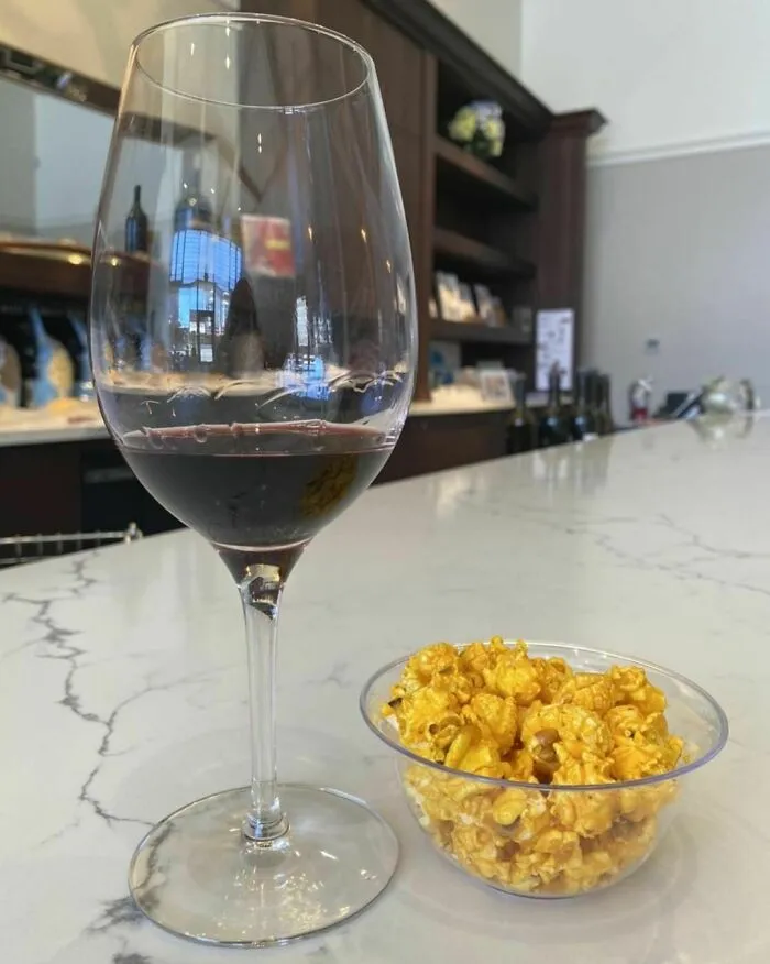 Popcorn And A Glass Of Wine