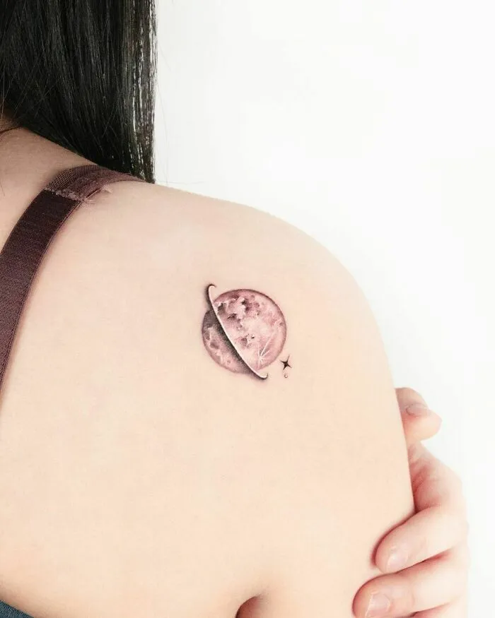 Moon Shoulder Tattoo