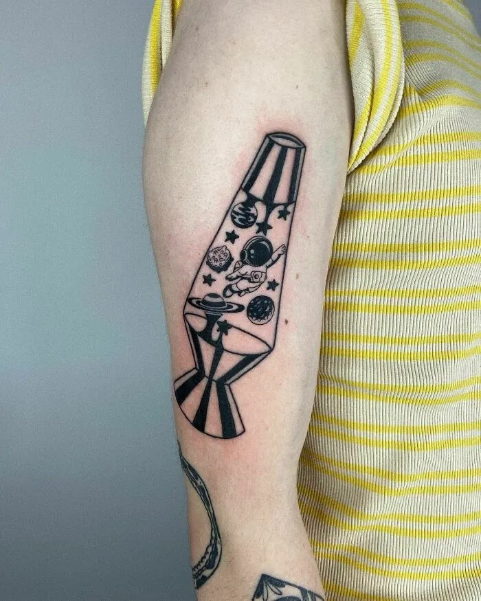 Space Lava Lamp Arm Tattoo