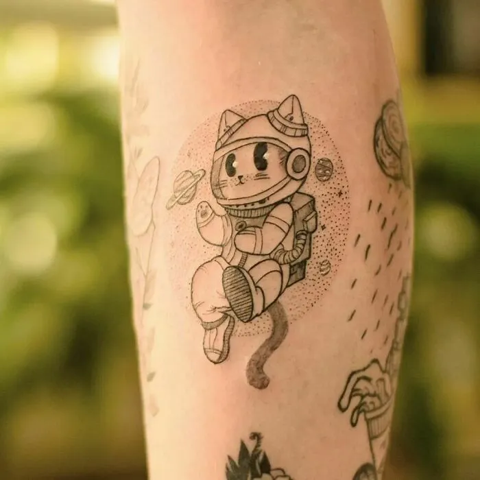Space Kitten Tattoo