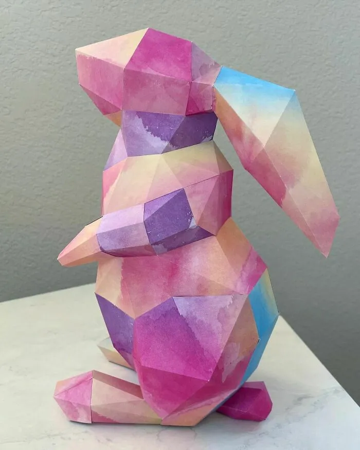 a paper colorful rabbit
