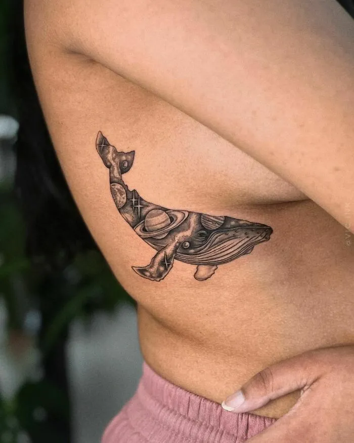 Space Whale Ribs Tattoo