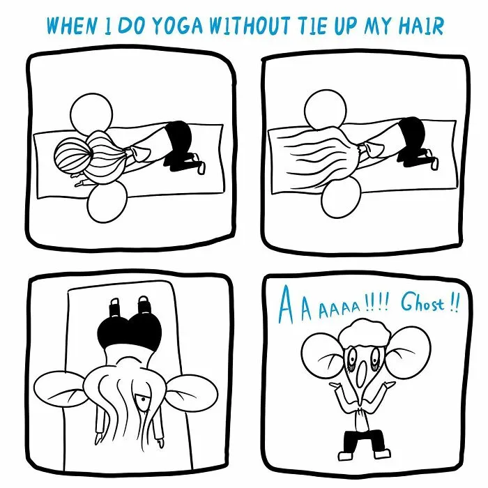 When I Do Yoga Without Tying My Hair Up