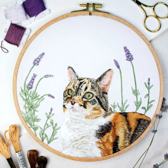 62 Lifelike Pet Portraits That I Create With The Help Of Embroidery