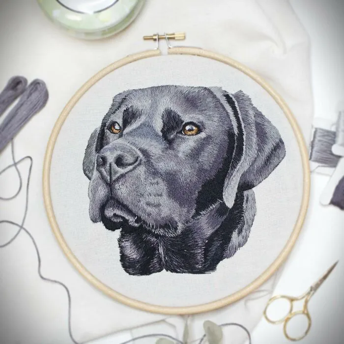 62 Lifelike Pet Portraits That I Create With The Help Of Embroidery