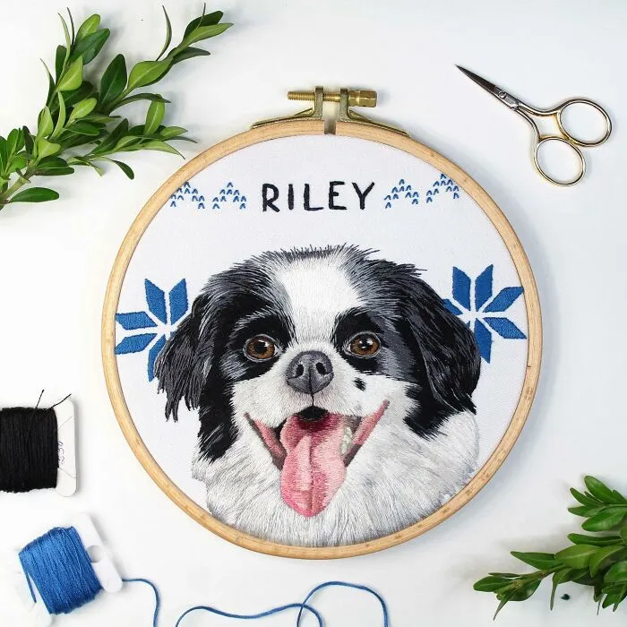 62 Lifelike Pet Portraits That I Create With The Help Of Embroidery