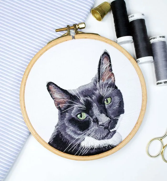 62 Lifelike Pet Portraits That I Create With The Help Of Embroidery