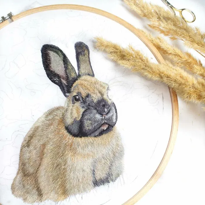 62 Lifelike Pet Portraits That I Create With The Help Of Embroidery