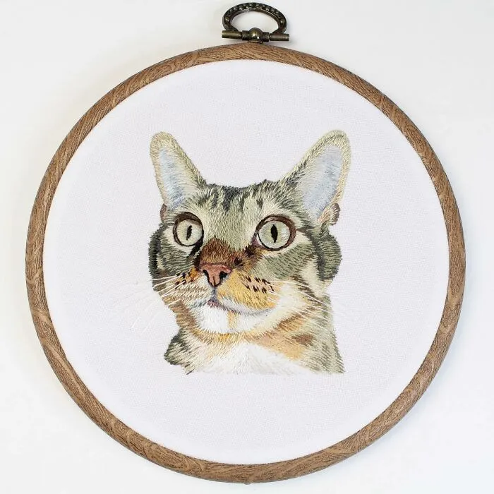 62 Lifelike Pet Portraits That I Create With The Help Of Embroidery