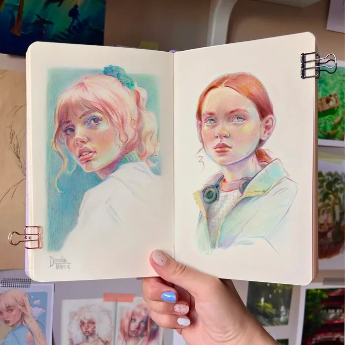 I Draw Portraits Of People And Movie Characters In My Sketchbook, And Here Are 32 Of My Best Works