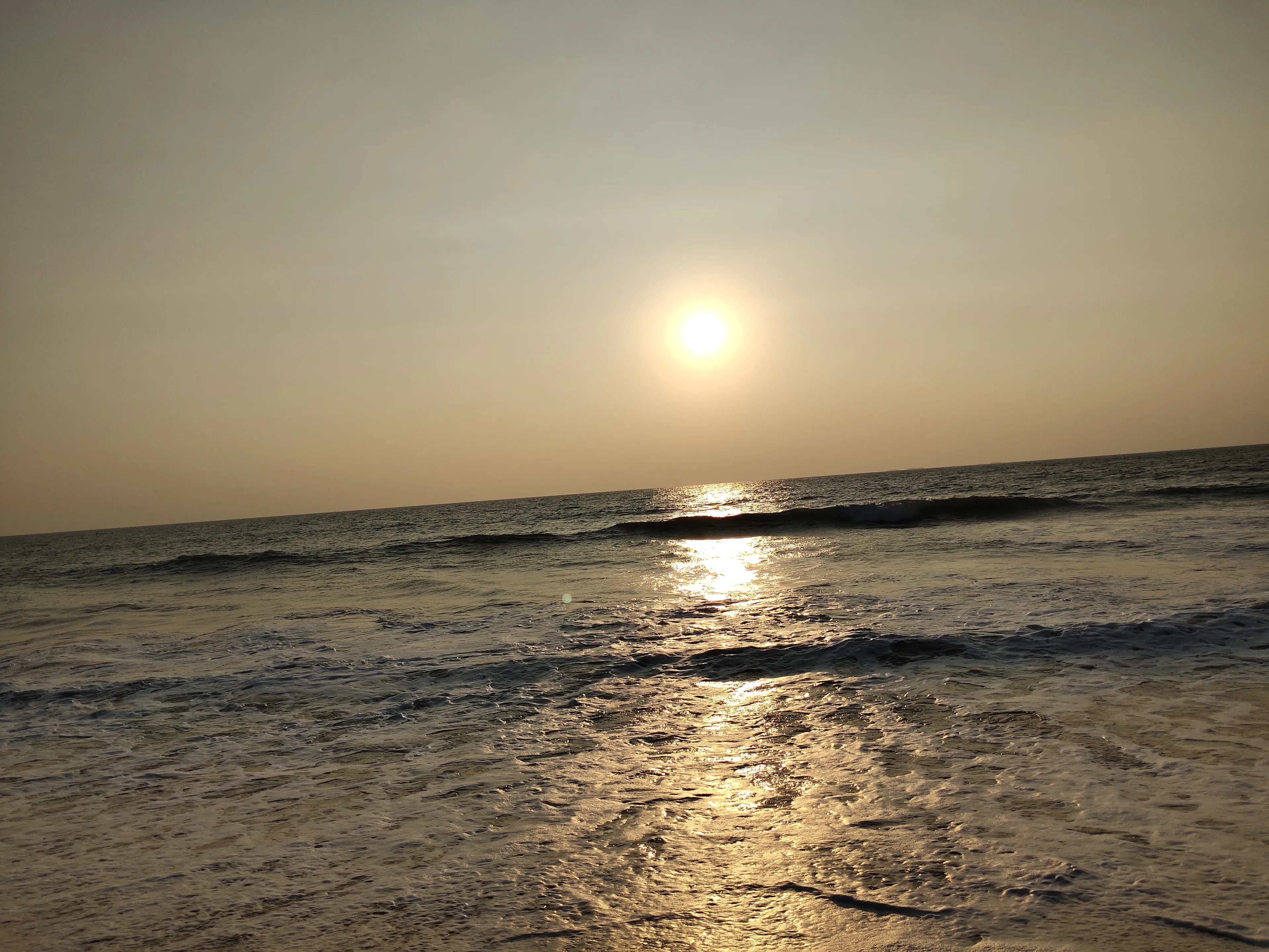 Beautiful Sunset At A Beach.