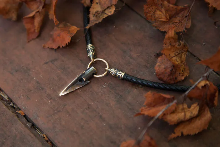 Bronze Arrowhead Pendant In Viking Style