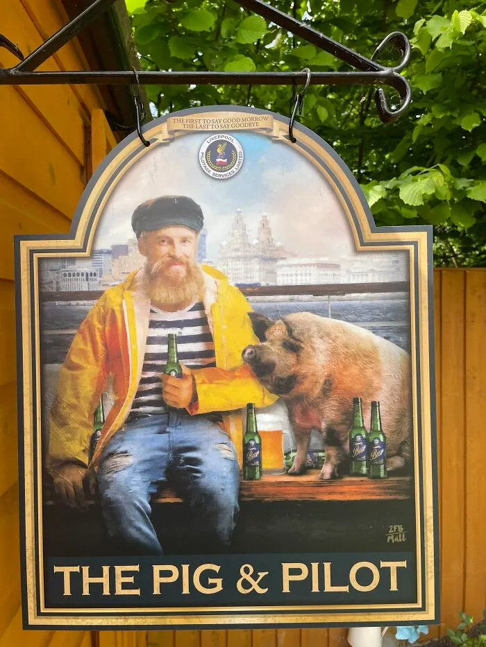 Pig And Pilot Merseyside Pub Sign