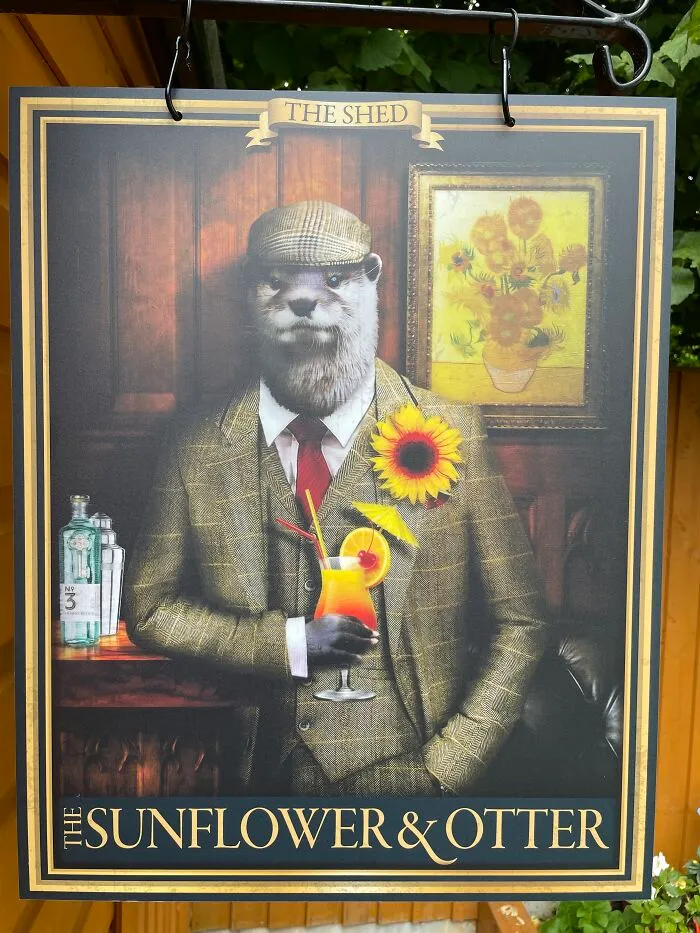 An Otter Complete With A Van Gogh Sunflower