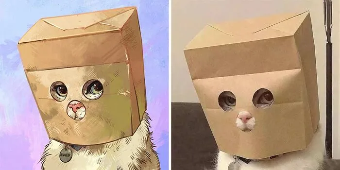 32 Of The Funniest Internet-Famous Cat Pics Get Illustrated By Catwheezie (New Pics)