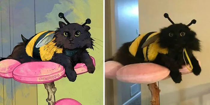 32 Of The Funniest Internet-Famous Cat Pics Get Illustrated By Catwheezie (New Pics)