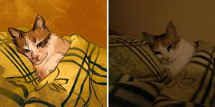 32 Of The Funniest Internet-Famous Cat Pics Get Illustrated By Catwheezie (New Pics)