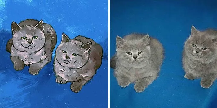 32 Of The Funniest Internet-Famous Cat Pics Get Illustrated By Catwheezie (New Pics)