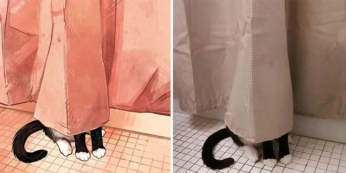 32 Of The Funniest Internet-Famous Cat Pics Get Illustrated By Catwheezie (New Pics)