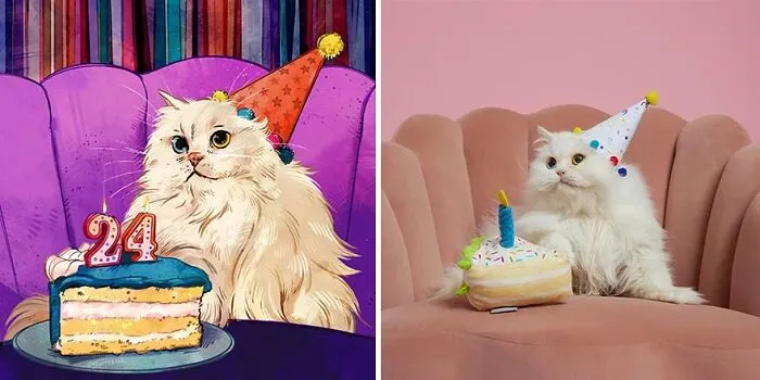 32 Of The Funniest Internet-Famous Cat Pics Get Illustrated By Catwheezie (New Pics)
