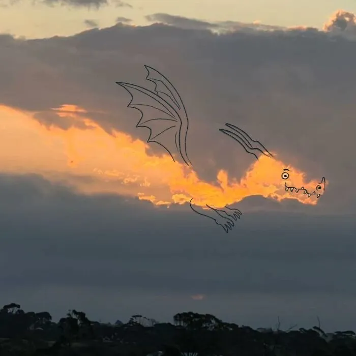 70 Adorable Illustrations Drawn On Clouds By This Artist